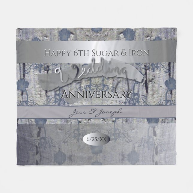 Manta Polar 6.º Aniversario de la Fleece Fleece Blanket Boda d (Frente (Horizontal))