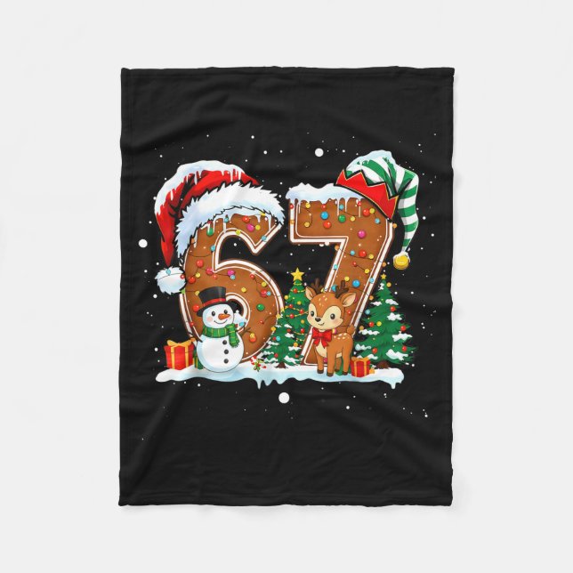 Manta Polar 6-7 Christmas Gingerbread Funny Snowman Reindeer 6 (Anverso)