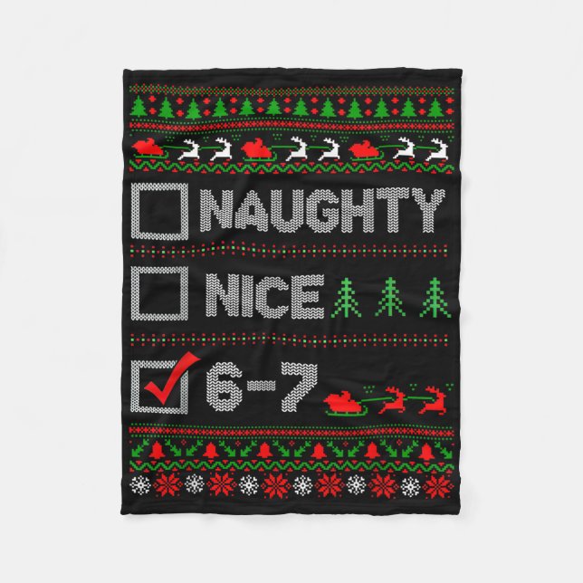 Manta Polar 6-7 Meme Nice Naughty 67 Christmas Brain Rot Funny (Anverso)
