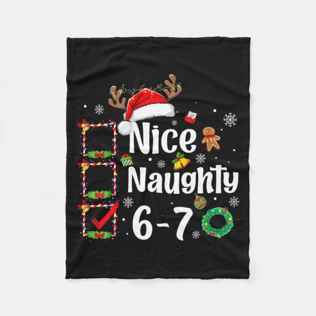Manta Polar 6-7 Meme Nice Naughty 67 Christmas Funny Xmas Men  (Anverso)