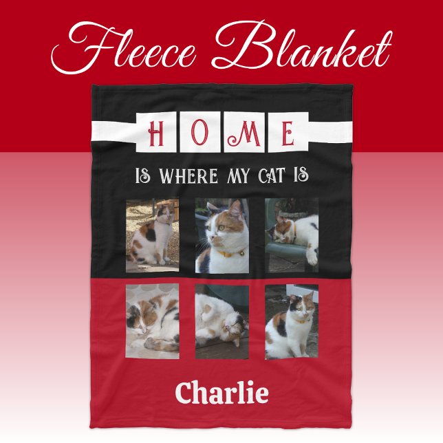 Manta Polar 6 collage de fotos amante de los animales rojo neg (Subido por el creador)