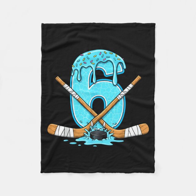 Manta Polar 6 Year Old Hockey Ice Cream Drip Youth 6th Birthda (Anverso)