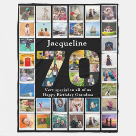 Manta Polar 70.ª plantilla de fotos familiares de cumpleaños g