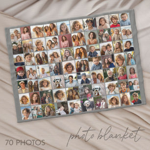 Manta Polar 70 Colaje de Fotos Gris - Imágenes Personalizadas
