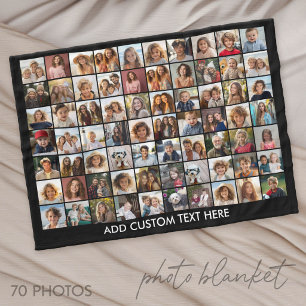 Manta Polar 70 Colaje de Fotos Negro - Imagen Personalizada