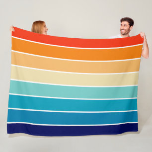 Manta Polar 70s Rainbow Stripes