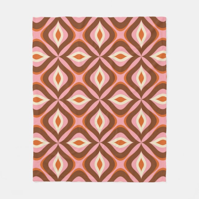 Manta Polar 70s Retro Seamless Pattern in Orange,  Brown,  Pin (Anverso)