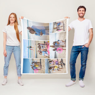 Manta Polar 7 Plantilla de collage de fotografías personalizad