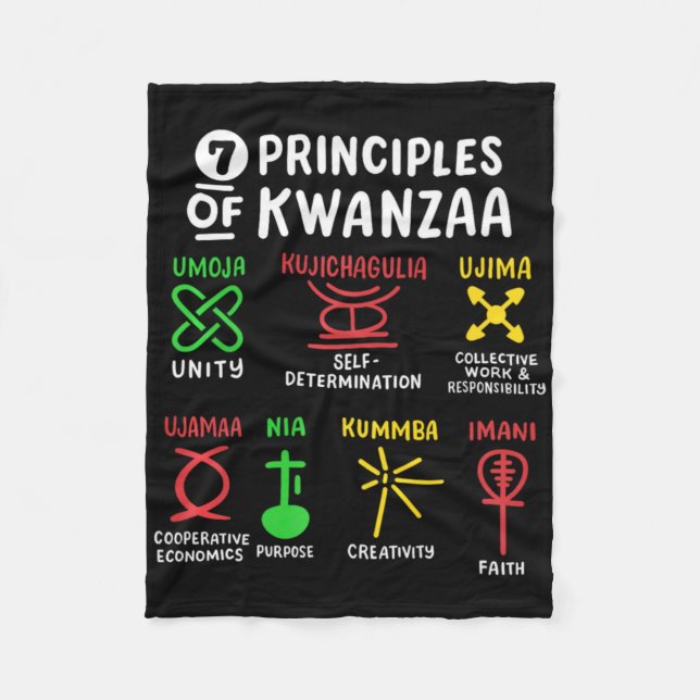 Manta Polar 7 Principles Of Kwanzaa Black African American Men (Anverso)