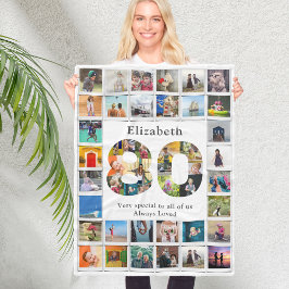 Manta Polar 80.ª plantilla de fotos familiares de cumpleaños