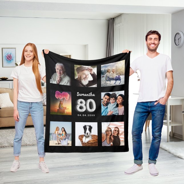 Manta Polar 80.º nombre de collage de fotos de plata negra (Subido por el creador)