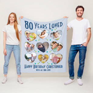 Manta Polar 80 años amados 80 años Personalizado foto