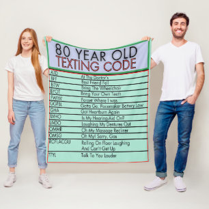 Manta Polar 80 años de edad Código de Textos Graciosos Cumplea