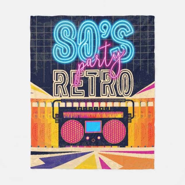 Manta Polar 80, fiesta de música retro. Poster de estilo antig (Anverso)