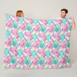 Manta Polar 80's Memphis Active Pink Light Turquoise