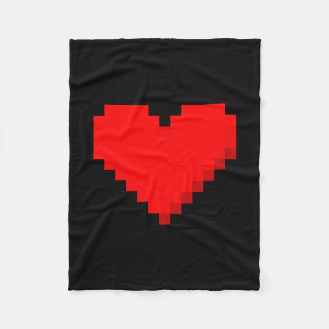 Manta Polar 8 Bit Heart Retro Valentines Day Xel Artwork  (Anverso)
