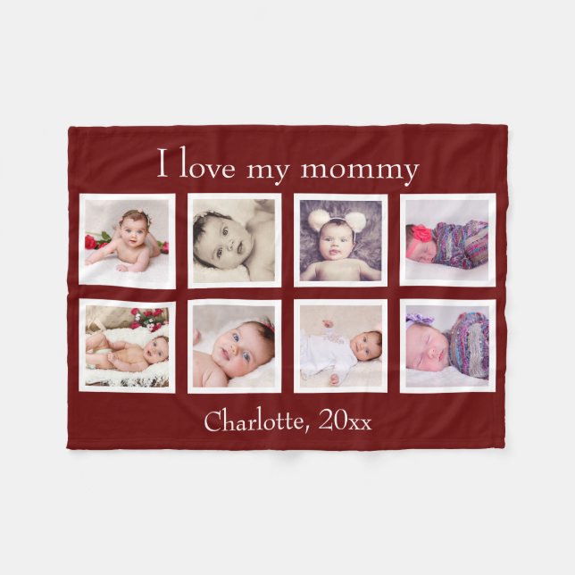 Manta Polar 8 Foto de texto Personalizado personalizado (Borgo (Frente (Horizontal))