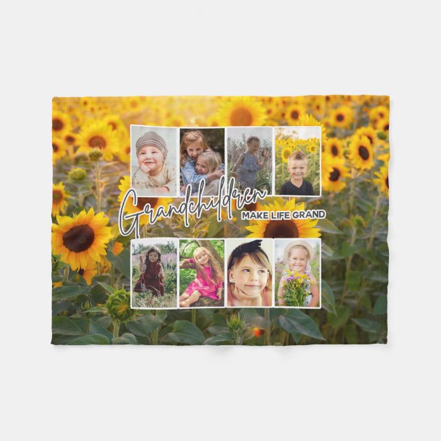 Manta Polar 8 Foto "Los nietos hacen la vida grande" (Frente (Horizontal))