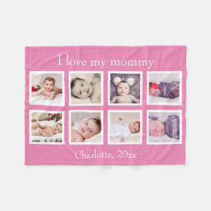 Manta Polar 8 Foto Personalizado personalizado texto (rosa)