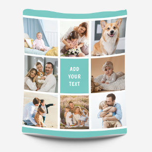 Manta Polar 8 Personalizado turquesa de colección de fotos