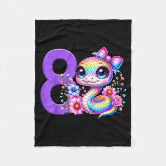 Manta Polar 8th Birthday Girl Snake Party Rainbow Coquette Bow