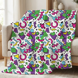 Manta Polar 90s Retro Purple Turquoise Green Memphis Style