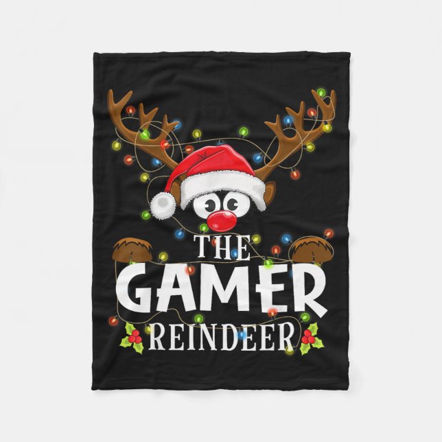 Manta Polar 99 Matching Christmas The Gamer Reindeer Pajama  (Anverso)