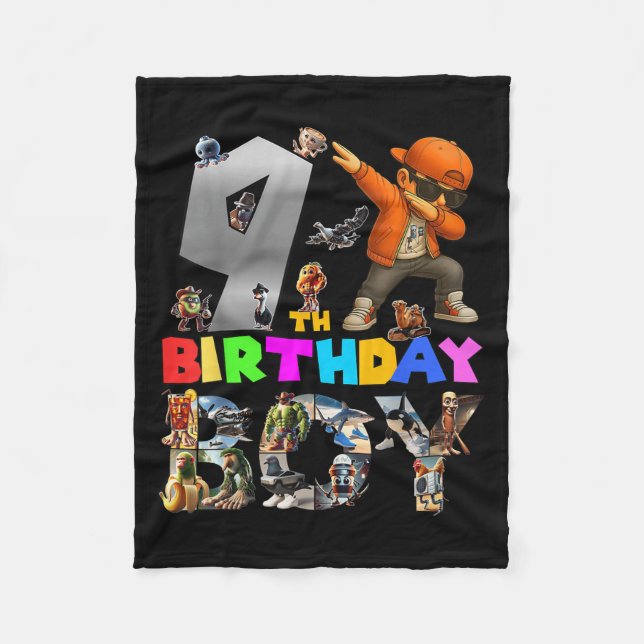 Manta Polar 9.º Nacimiento Brainrot Italiano Para Niños Birthd (Anverso)