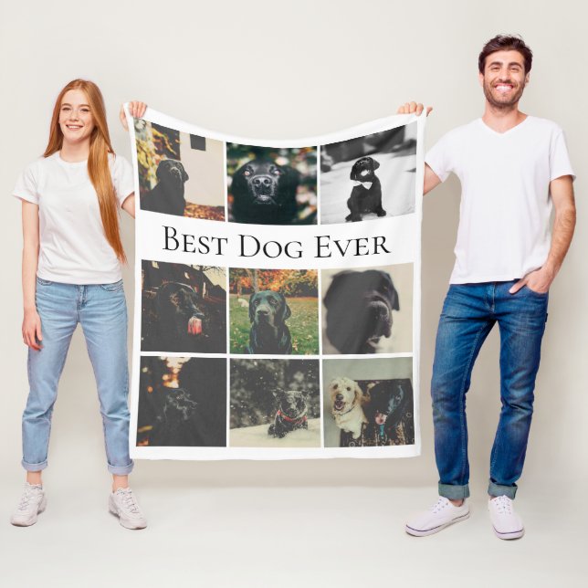Manta Polar 9 Mejor Perro Personalizado De Collage de fotos (In situ)