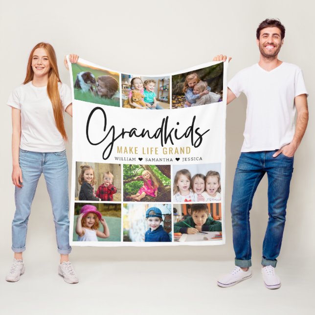 Manta Polar 9 Nietos Collages de fotos hacen gran cita (In situ)