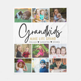 Manta Polar 9 Nietos Collages de fotos hacen gran cita