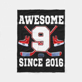 Manta Polar 9 Year Old Birthday Ice Hockey Theme Awesome Since