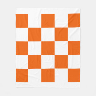 Manta Polar A cuadros del naranja y blanco