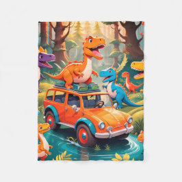 Manta Polar A Dinosaur Family Takes a Vacation Fleece Blanket