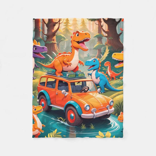 Manta Polar A Dinosaur Family Takes a Vacation Fleece Blanket (Anverso)