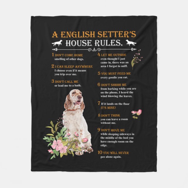 Manta Polar A English Setter's  House Rules (Anverso)