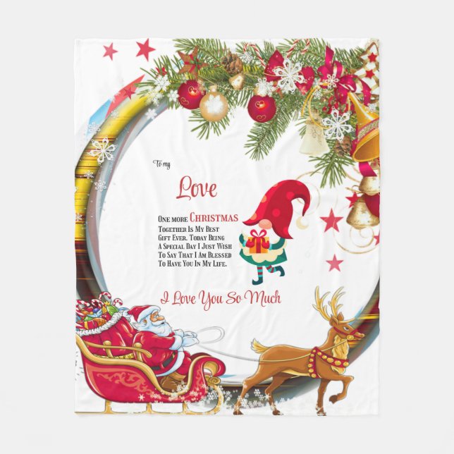 Manta Polar A mi amor Uno más Navidades juntos (Anverso)