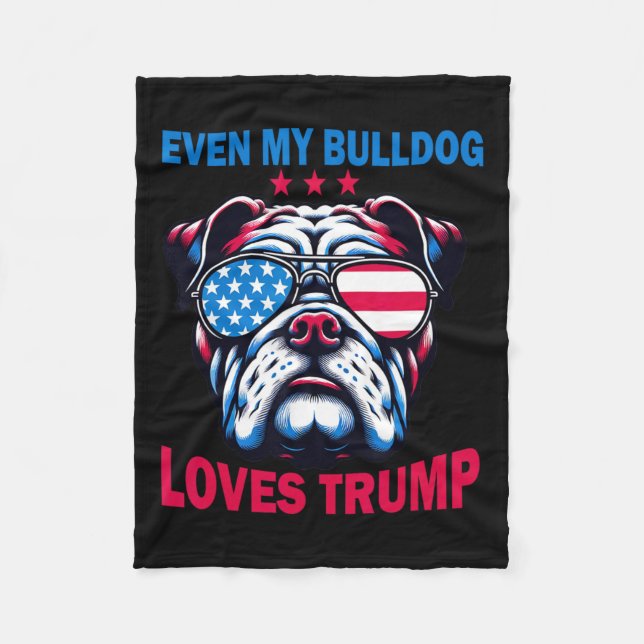 Manta Polar A mi Bulldog le encanta Trump (Anverso)