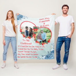 Manta Polar A mi novia, foto personalizada de 2 fotos