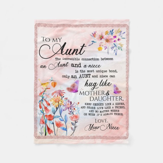 Manta Polar A Mi regalo de tía, regalo de mariposa de sobrina (Anverso)