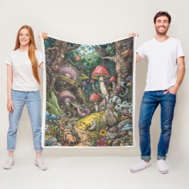 Manta Polar A psychedelic woodland fleece blanket