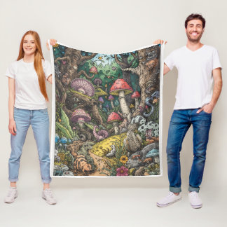 Manta Polar A psychedelic woodland fleece blanket