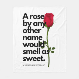 Manta Polar A SHAKESPEARE POEM AND A ROSE  Fleece Blanket