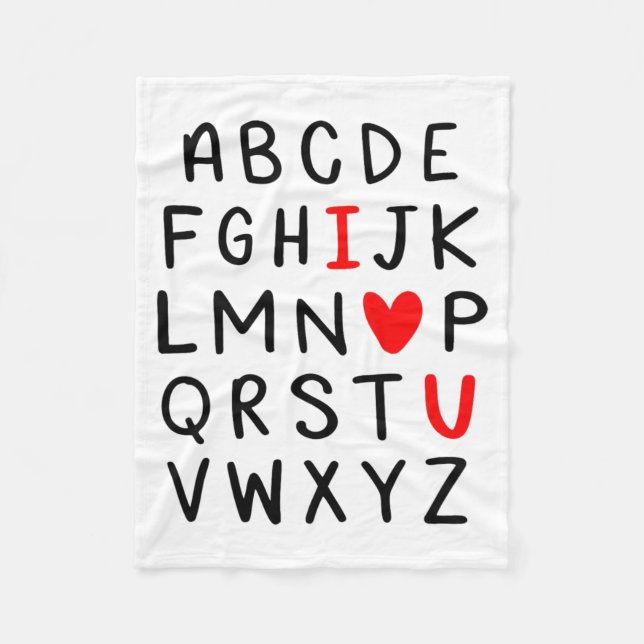 Manta Polar Abc Alphabet I Love You Englieacher Valentines  (Anverso)