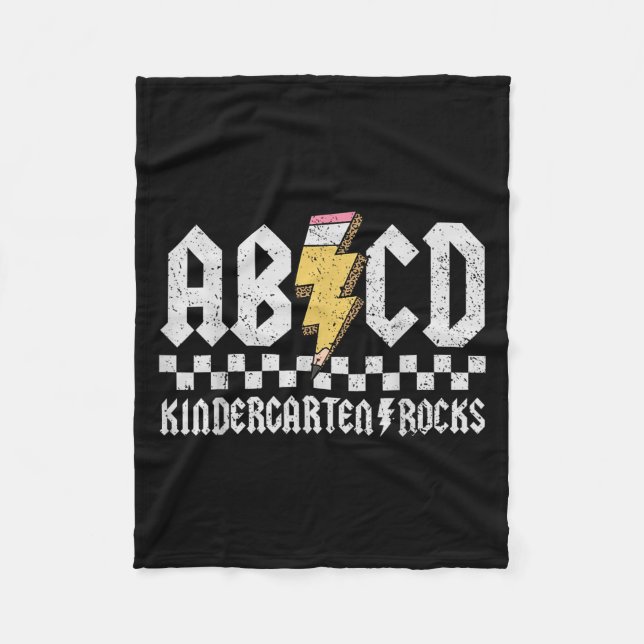 Manta Polar Abcd Kindergarten Rocks Pencil Lightning Profesore (Anverso)
