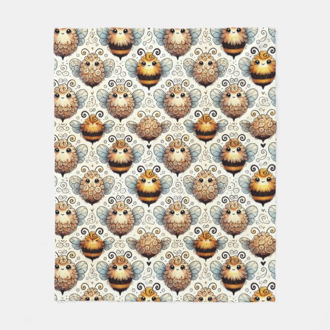 Manta Polar Abeja de dibujos animados (Anverso)