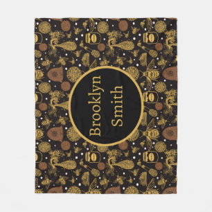 Manta Polar Abeja de miel virgen personalizada negra