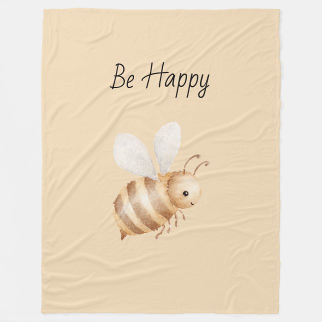 Manta Polar Abeja Feliz (Anverso)