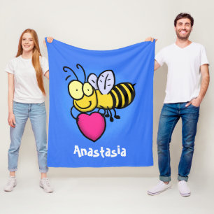 Manta Polar Abeja graciosa y linda con ilustracion personaliza