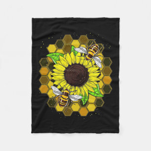 Manta Polar Abejas de girasol hippie